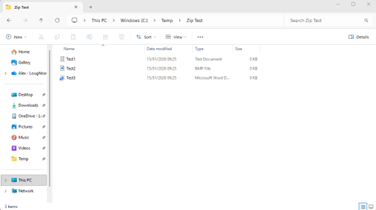 Screenshot of files for selection